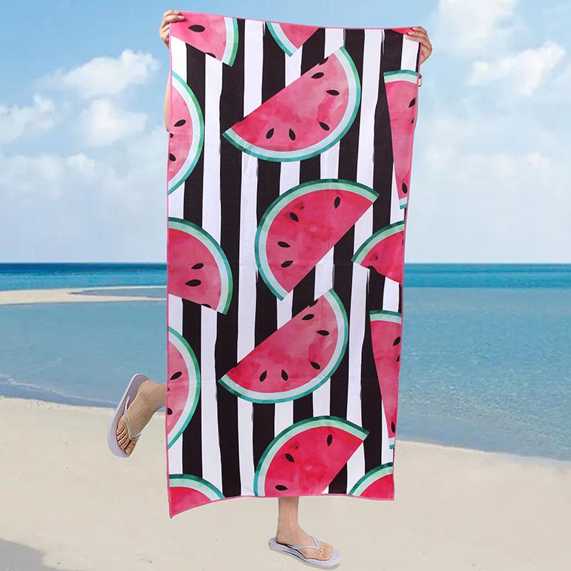 Double-Sided Plush Microfiber Beach Towel, 70x150cm - Quick-Drying, Skin-Friendly, Portable Shawl
