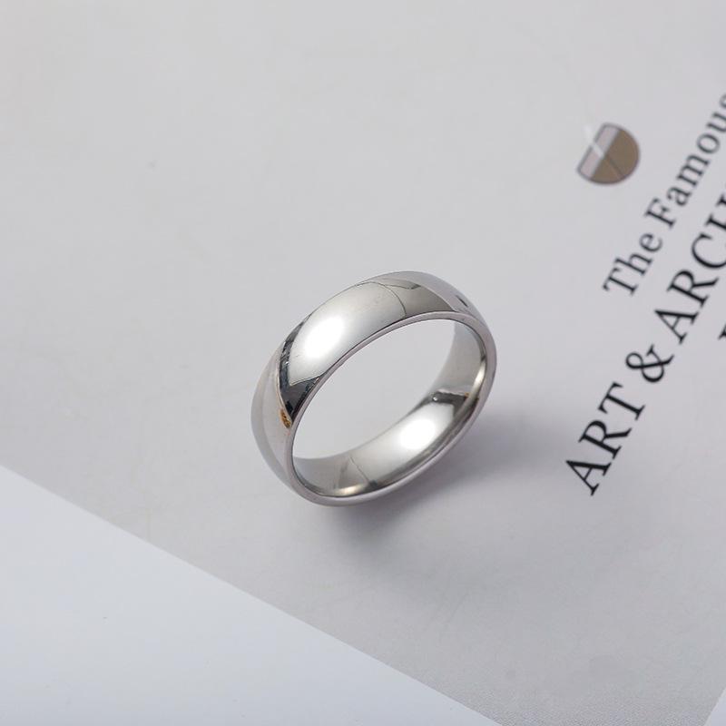 Klassischer polierter Edelstahl-Unisex-Ring, schlichtes Design, Standard US-Größe