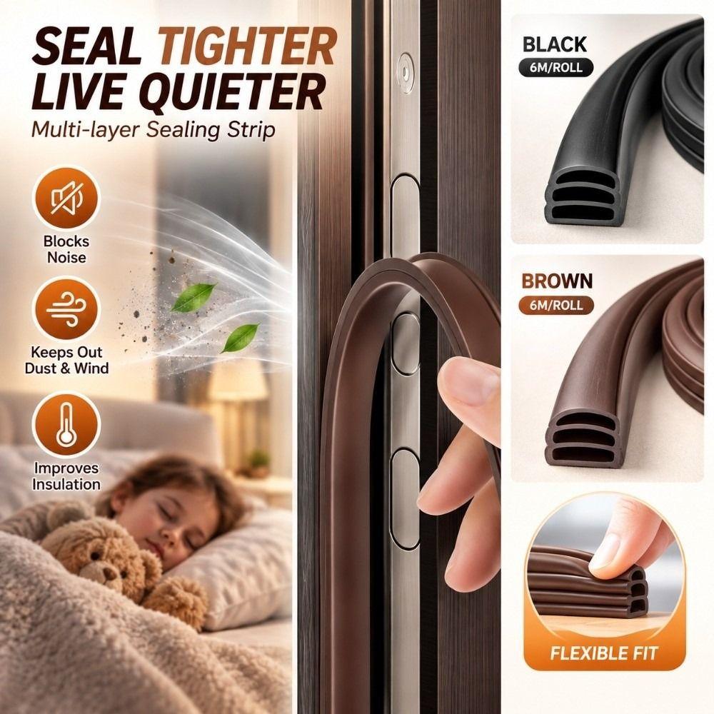 Flexible Door Weather Stripping Soundproof Door Gap Seal New Door Seal Strip Entry Door Sealing