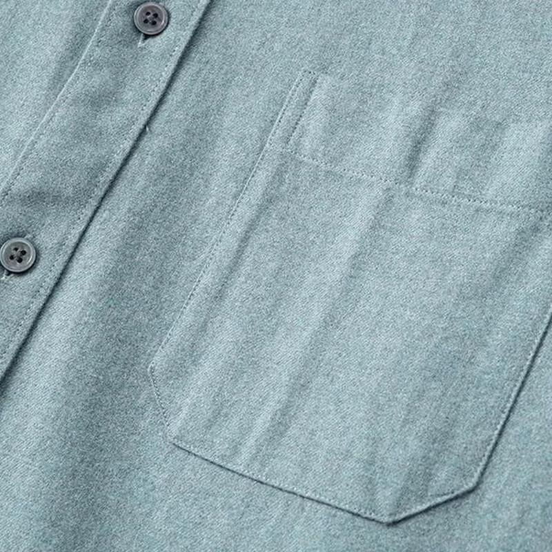 DIBINZE Men's Plus Size Solid Cotton Long Sleeve Shirt