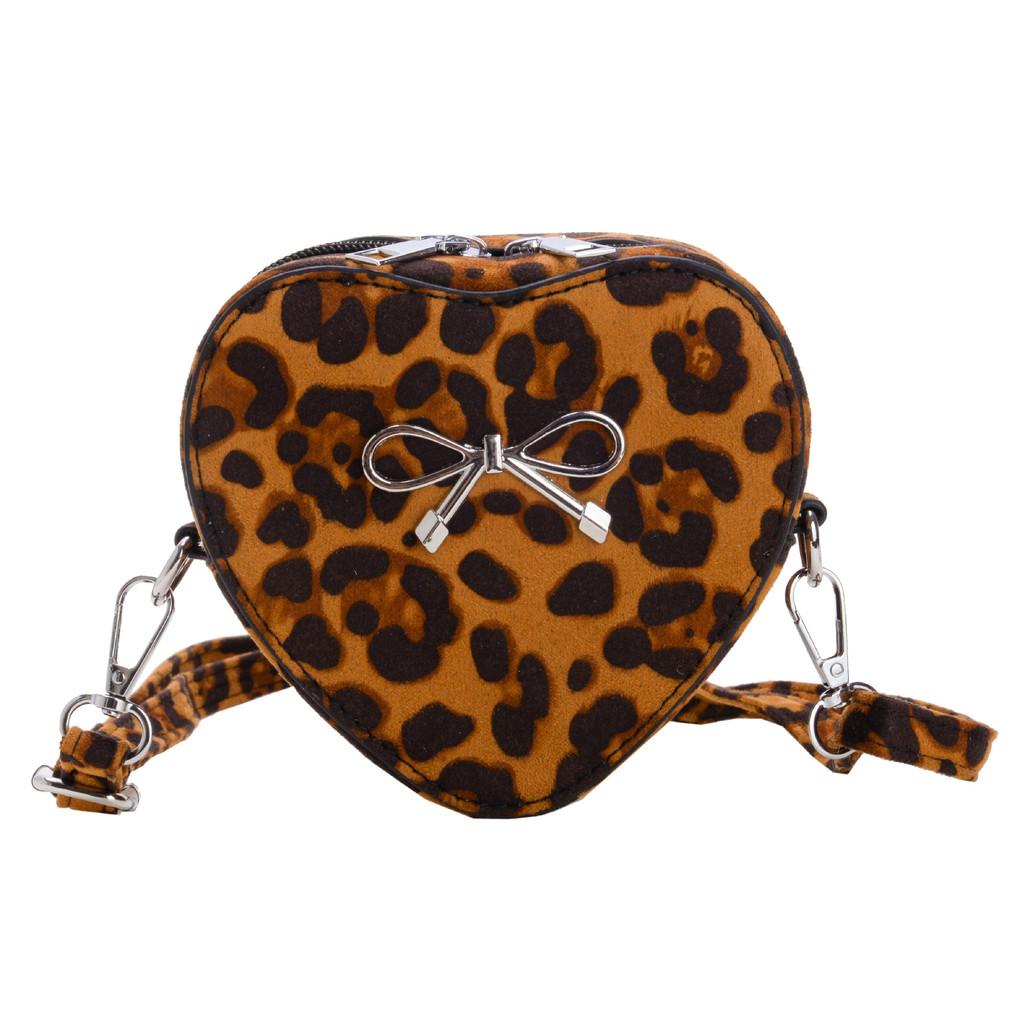 Fashionable Gender Neutral Mini Crossbody Bag Featuring Heart And Bow Patterns For Children