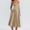 Damenkleid Frühling Sommer Neueste Einfarbig Französisch Elegant Retro Stil Dopamin Dressing Träger Maxikleid Langer Rock