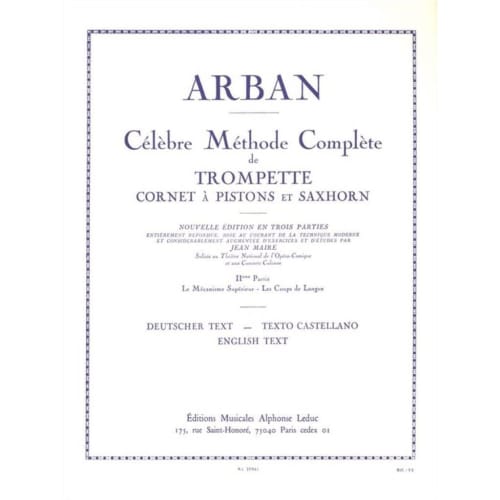 

Wittner, Urban: Brass Method Book, Volume 2 (Trumpet Method Book) Leduc Publishing