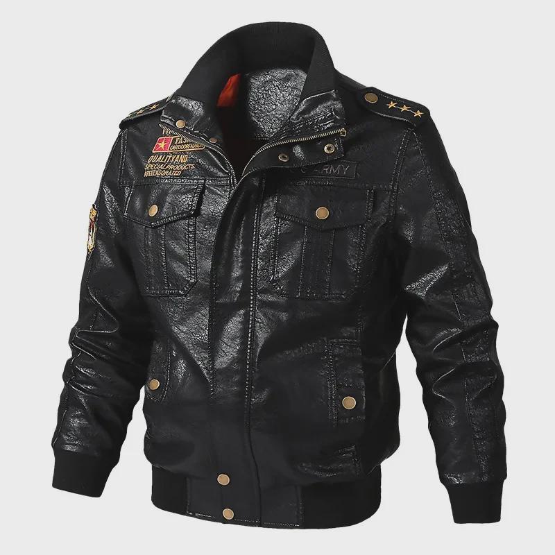 Men's Spring & Autumn PU Leather Motorcycle Jacket