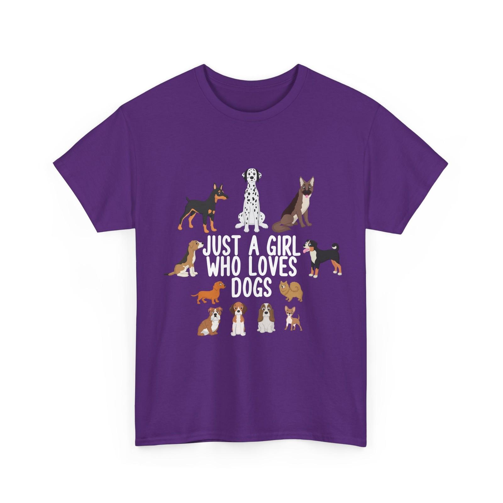 Dog Shirt, Just a Girl Who Loves Dogs Pet Animals Dogs Lovers Girls Shirt M