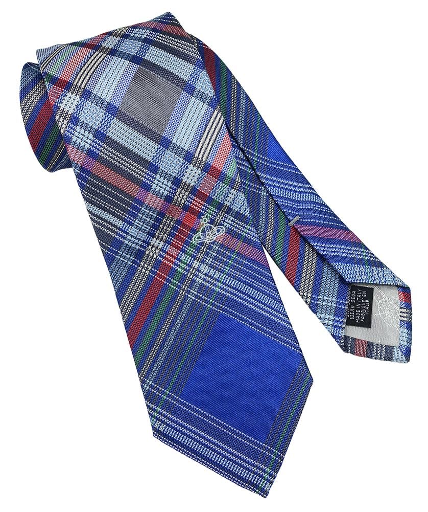 Vivienne Westwood necktie, brand name necktie, Vivienne Westwood necktie (8.5cm width), VW135, bluemulticolor [product]