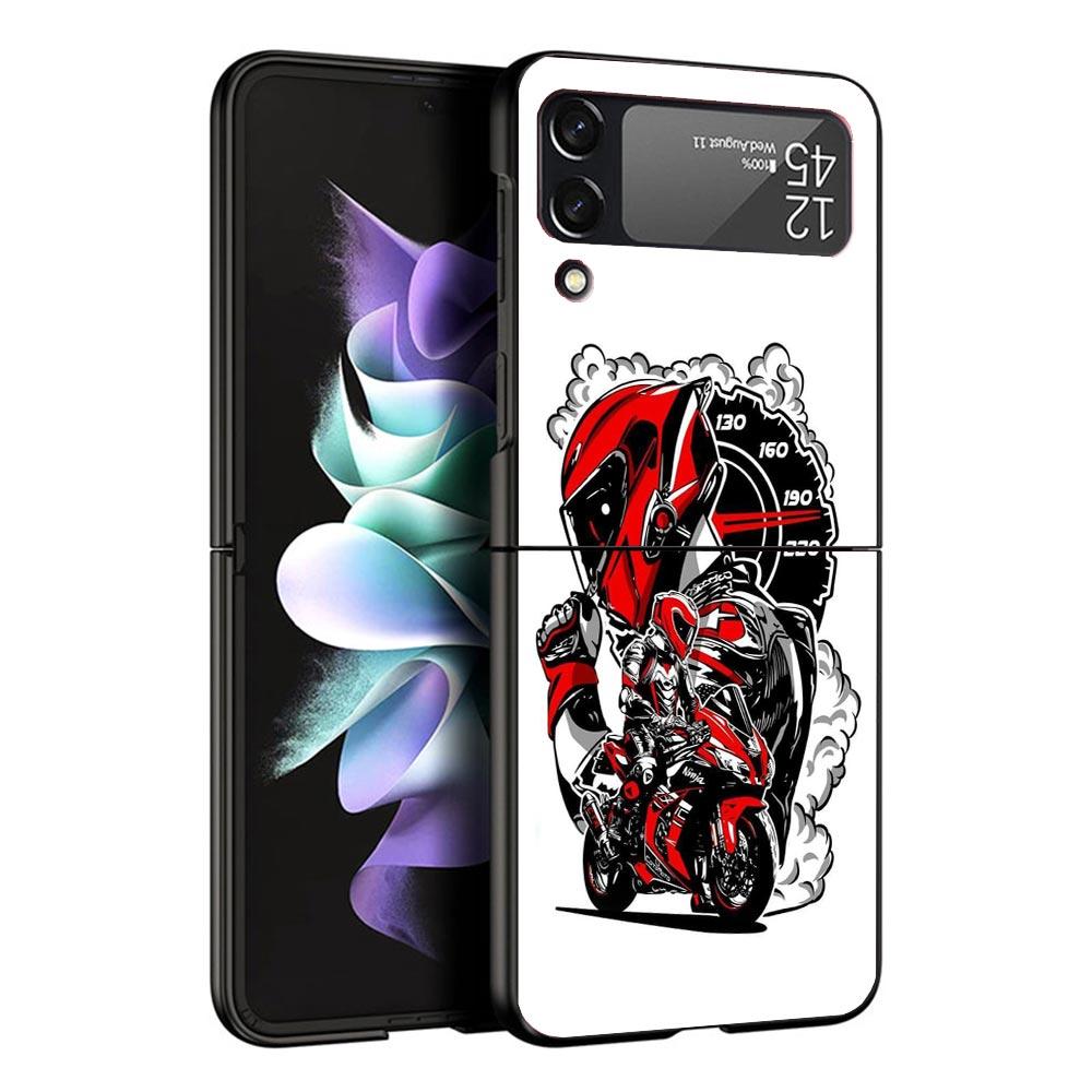 

1N23456 Cool Motorcycle Case For Samsung Galaxy Z Flip 7 6 5 4 3 z Flip7 Flip6 Flip5 Flip4 5G Phone Cover Flip3 Folding Coque Samsung Z Flip 3