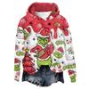 Women's Hooded Long Sleeve Christmas Printed Flannel Top Hooded Sweatshirt