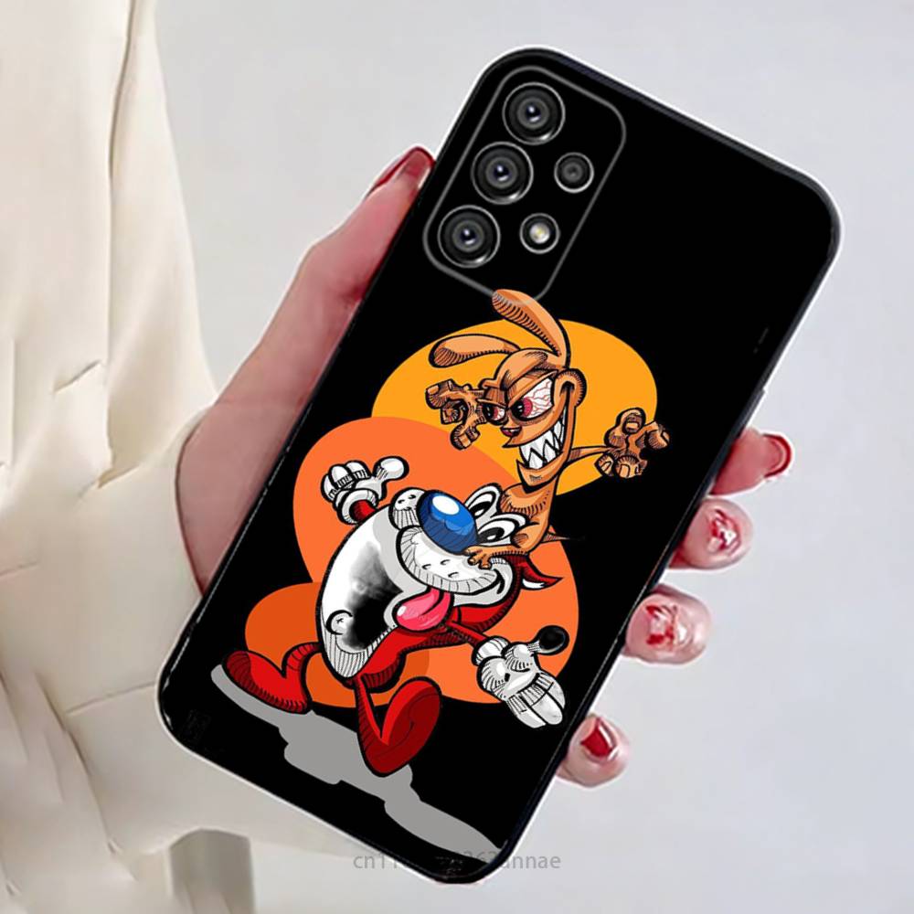 

Anime Ren and S-stimpy Phone Case For Samsung Galaxy A13,21s,22,31,32,52,53,71,80,A91 Soft Black Shell Samsung Note 9