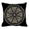 Viking Runes Compass Cushion Cover Peach Skin Norse Mythology Throw Pillowcase Black Celtic Knot Sofa Living Room Home Decor