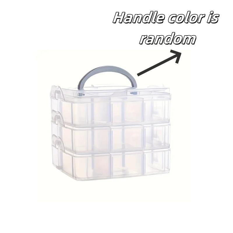 

18-Compartment Stackable Jewelry Organizer Box, Clear Plastic Storage for Crafts & Small Items - Portable with Handle - Ideal Gi