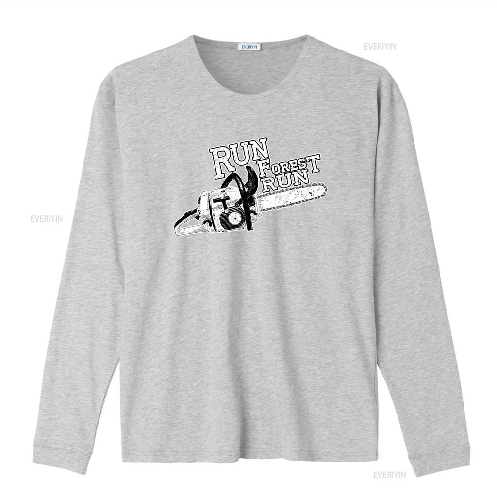 Run Forest Chainsaw T Shirt Black Dmc Style with Running Gump Movie Quote Perfect for Lumberjack Enthusiasts vintage Washed