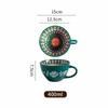 15oz Capacity Boho Ceramic Cup Hand Painted Heat Resistant Ethnic Style Ceramic Mug Microwave Safe Ceramic Milk Coffee Mug