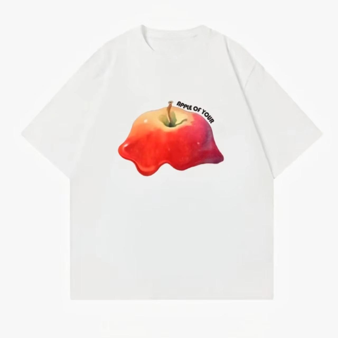 

Fun Apple 2025 Américain Doux Et Cool Nouveau T-shirt Imprimé En Coton Pour Hommes Et Femmes Rétro Garçons Manches Courtes 4XL