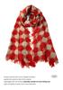 Women's 100% Pure Cashmere Plaid Scarf - Warm, Comfortable, and Versatile for Autumn and Winter.