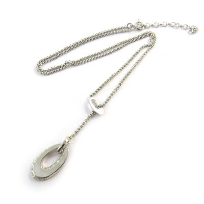 [N3277] - Silver Necklace 'Sissi' Silver White