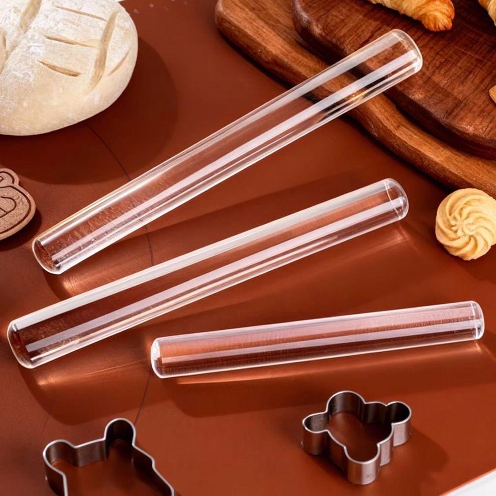 Transparent Acrylic Rolling Pin Food-Grade Baking Stick Solid Rod Clear Dough Roller  Pastry