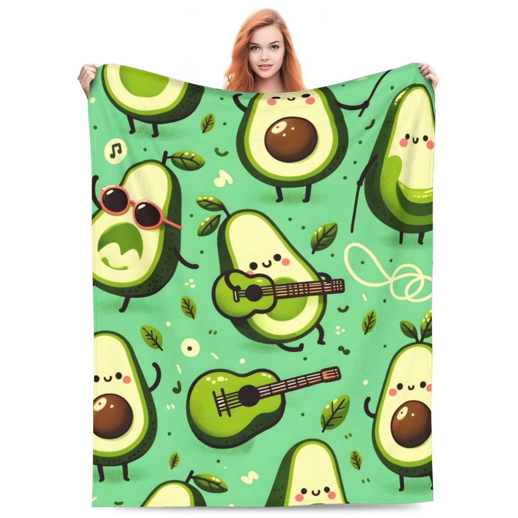 Avocado-Kuscheldecke, Weiche leichte Flanelldecken für Bett, Couch, Sofa, Ganzjahres-Warme Gemütliche Flauschige Plüsch-Mikrofaserdecke