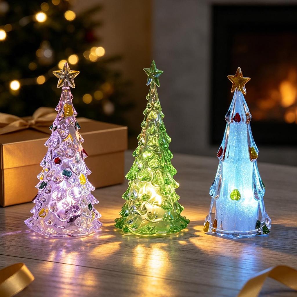 Christmas Crystal Tree Night Light - Children's Gift & Holiday Decoration