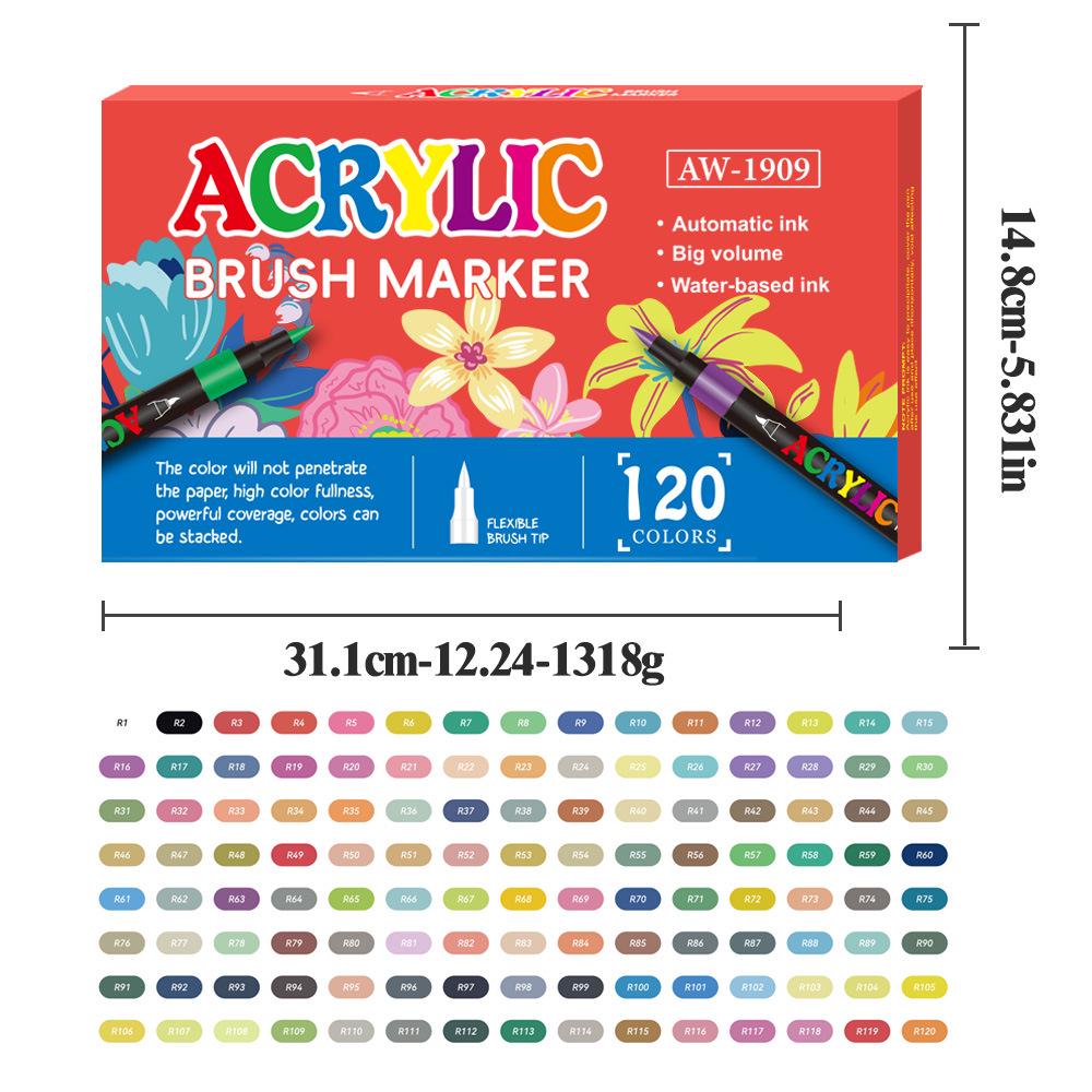 168-Color Acrylic Marker Set for Students: Doodling and Drawing Pens for Kids