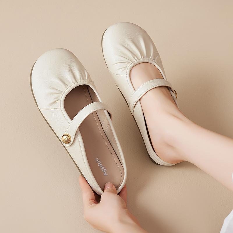 Augustine Bag Head Half Slippers Women's Outer Wear 2025 New Summer Fashion Skirt Flat Mary Jane Single Shoes