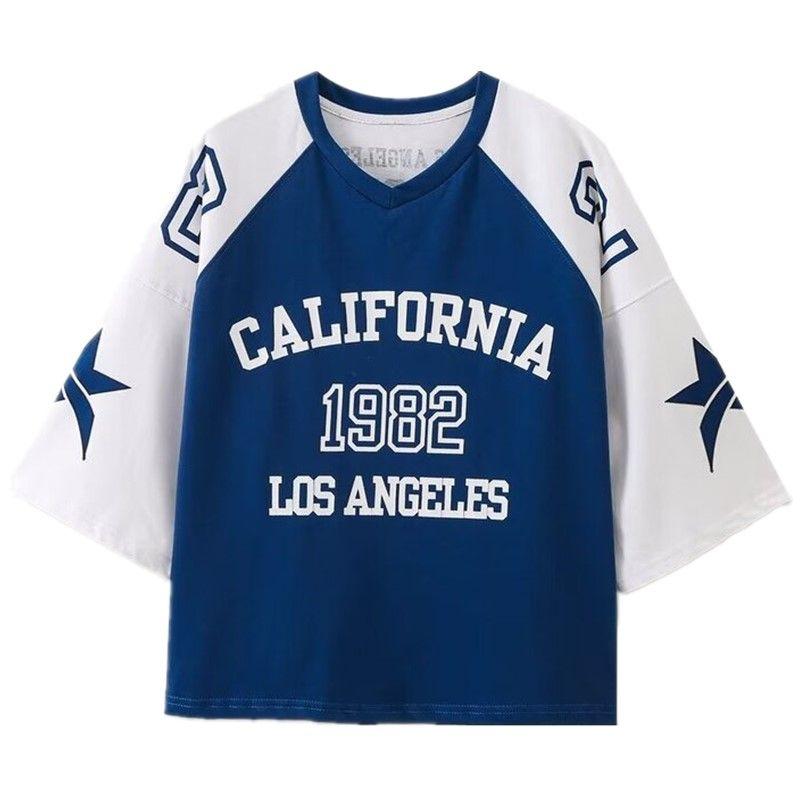 Fashion Style 2024 Summer New Women's Clothing Casual Easiest for Match Letter Print Short-Sleeve T-shirt 0264346 044