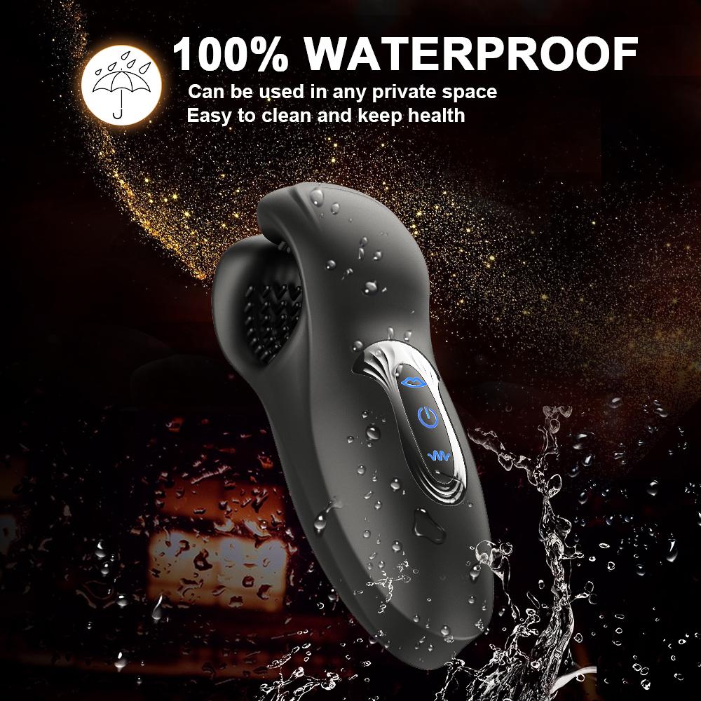 Men's Glans Trainer Penis Massager Biting Male Masturbator Vibrating Glans Vibrator Sex Toys for Men Delay Endurance Exerciser