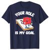 T-shirt drôle 'Your Hole Is My Goal' pour Corn Hole avec des sacs de haricots - Cadeaux d'anniversaire Vêtements pour hommes Mode Décontracté Lâche Surdimensionné