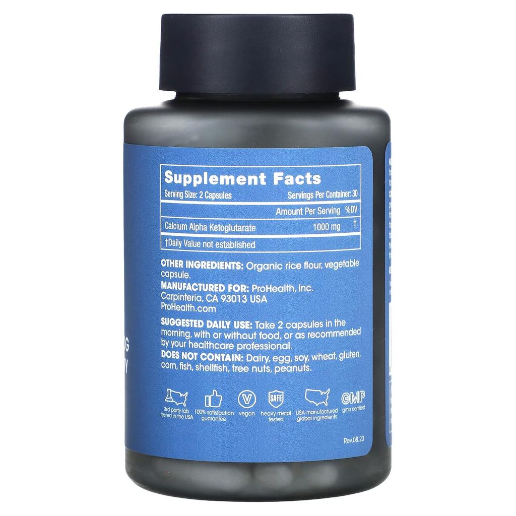 Calcium Akg Longevity, 60 Capsules (500Mg Per Capsule)