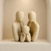 Decoración Versátil para el Hogar Figuras Impresas en 3D Familia de 3, Adornos Creativos para Decoración, Figuras Humanoides Abstractas Compactas Estilo Nórdico Padres