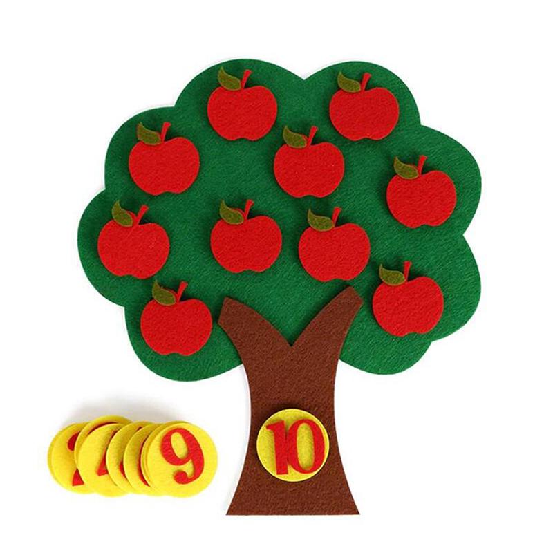 Pâslă Material Netesut Măr Copac Ciupercă Morcov Educație Timpurie Jucării Puzzle Cogniție Digitală Jucărie Handmade DIY TMZ
