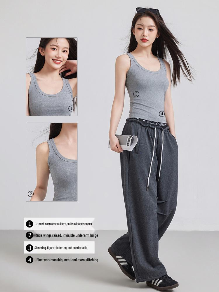 Women's Summer Tencel Lyocell U-Neck Sleeveless Knit Top