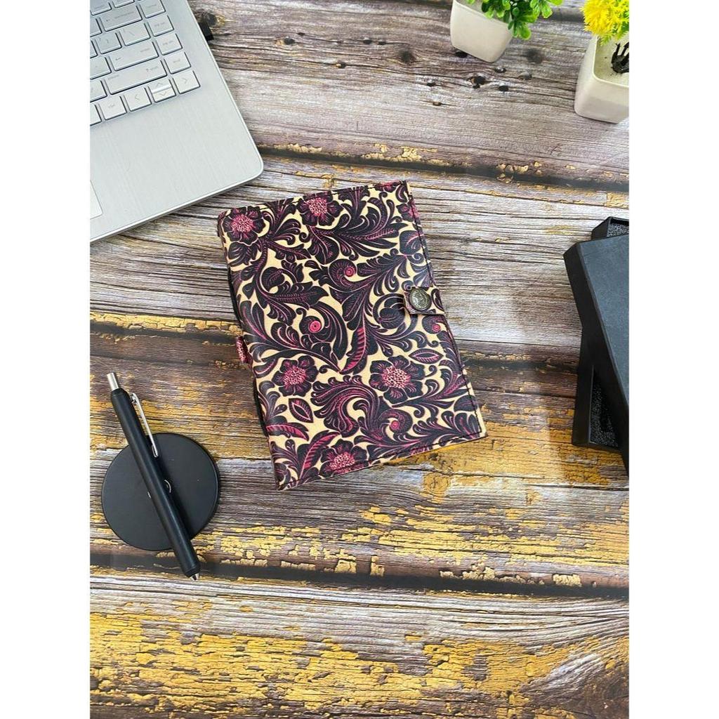 Leather Journal Notebook - Sketchbook Diary Book of Shadow Spell Book Handstitched Writing Journal with Colorful Paper Gift for Women