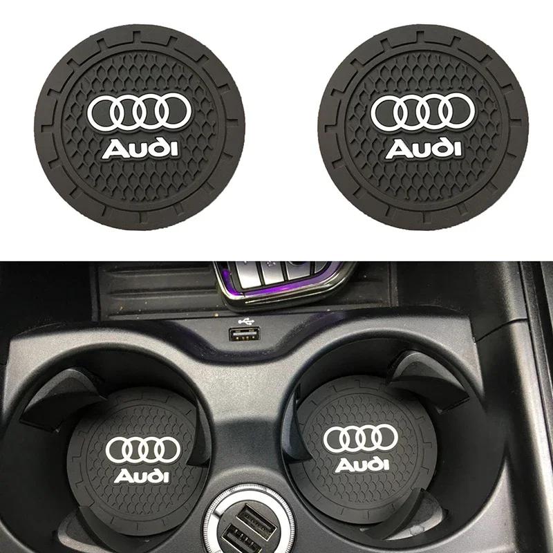2 Stück Autozubehör 7cm Silikon Auto rutschfester Untersetzer Matte Hülle Wasseruntersetzer für q2 a3 a4 a5 a6 a7 a8 Q3 Q4 Q5 Q6 Q7 b8 b6