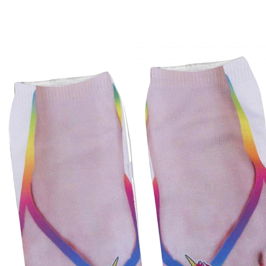 3D Pattern Socks Women Print Manicure Flip Flop Casual Personalized for