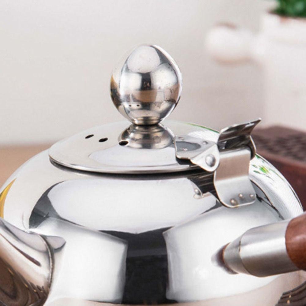 Side Wooden Handle Boiling Water Kettle 304 Stainless Steel Teapot Portable Tea Kettle  Restaurant