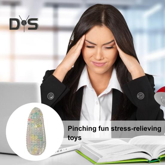 Stress Relief Corn Squeeze Toy Kids Adults TPR Colorful Corn Sensory Toy Portable Lightweight Calming Vegetable Fidget Toy Decoration