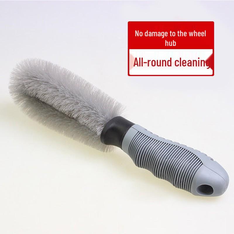 Bent Handle Car Wash & Tire Brush - Non-slip, Strong Stain Removal Tool for Wheel Cleaning