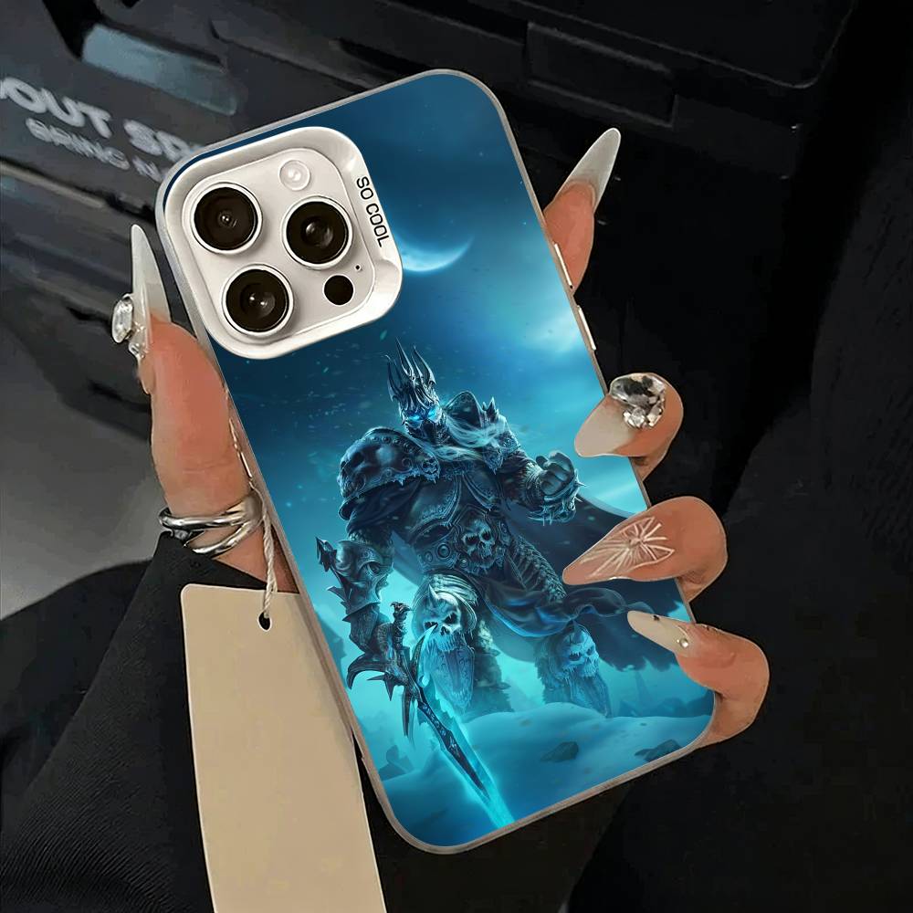 W-O-W-World- of -Warcraft Handyhülle Für iPhone 17,16,15,14,13,12,11 Plus,Pro Max,XS,weiße silberne Handyhülle