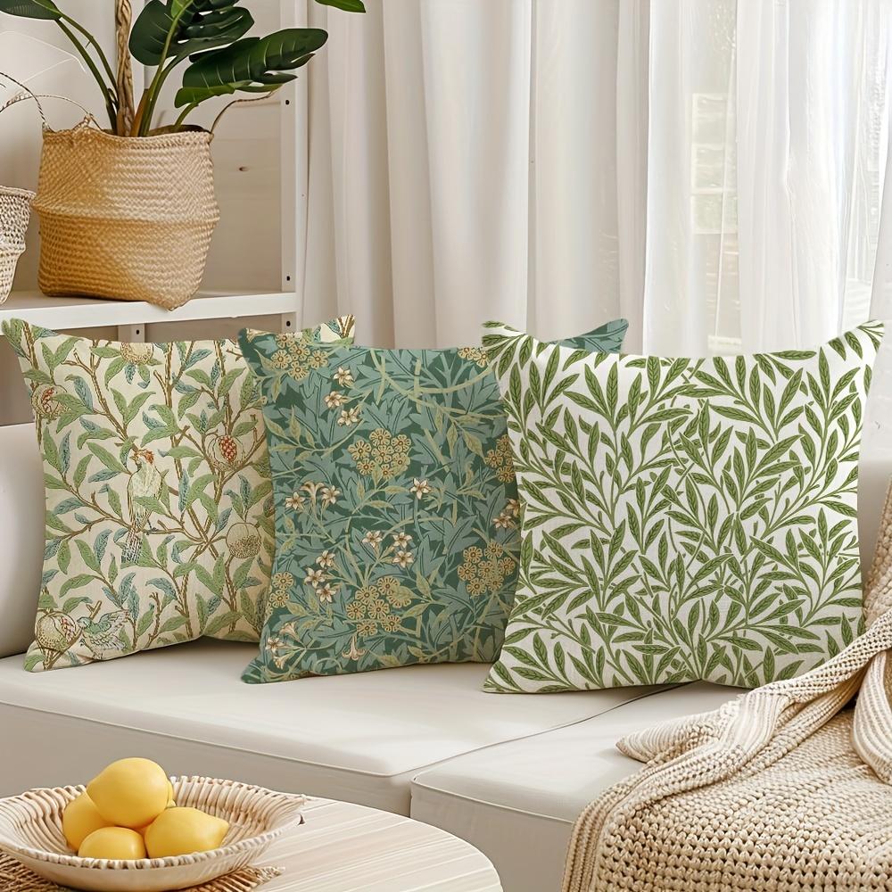 Retro Floral Cushion Covers Farmhouse Style Pillow Covers Decorative Botanical Vintage Garden Porch Patio Sofa Home Decor Room