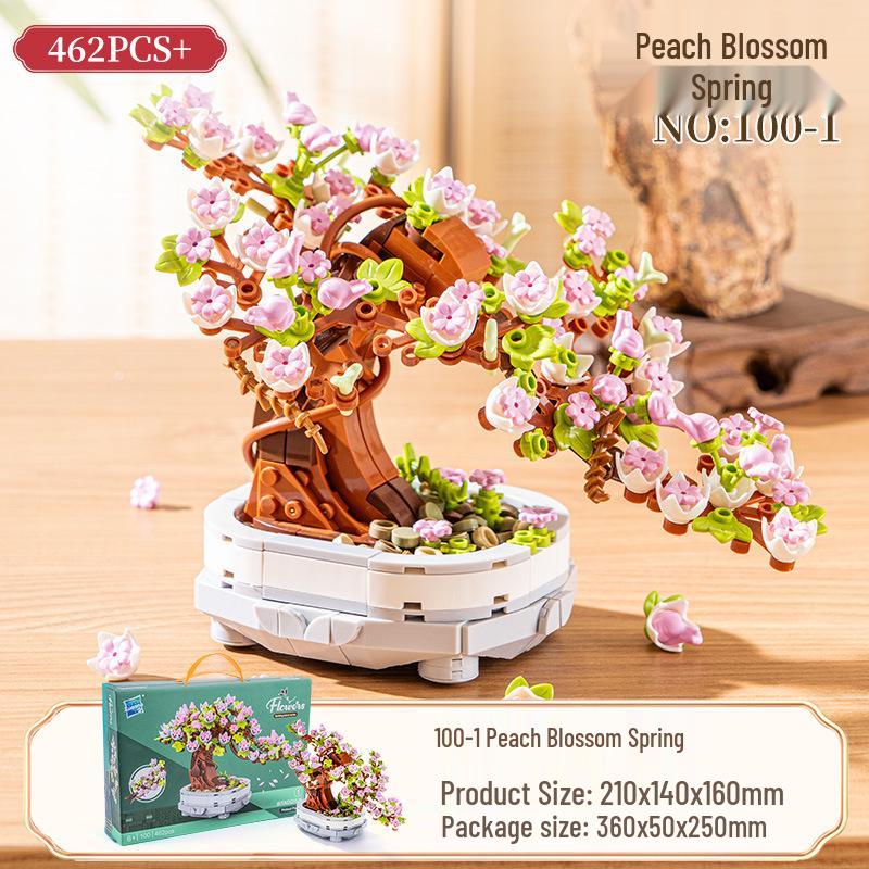 

«Домик на дереве «Цветущая вишня», совместим со строительными блоками Lego, цветочные микрочастицы, развивающая игрушка для девочек»