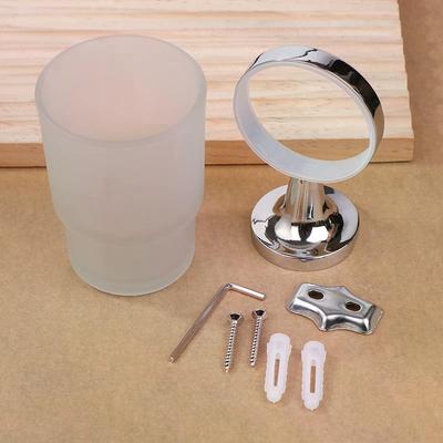 Bathroom Modern Wall-Mounted Toothbrush Holder Glass Cup Tumbler Frame Bathroom Storage Organizer Tooth Brush Cup Tools Washroom