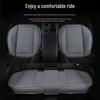 Universal Full Leather Car Seat Cushion Set - Four Seasons Breathable, Three-Piece, Cool and Durable