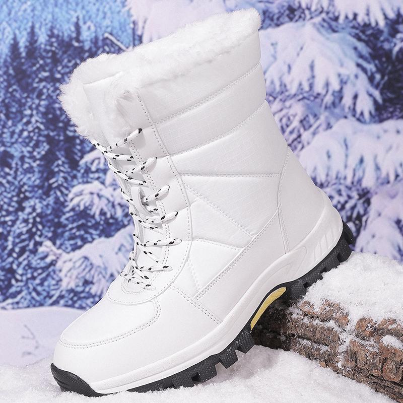 36-45 Par Vinter Plus Plus Plysch Varma Snökängor Utomhus Höga Bomullskängor Trendiga Casual Kängor