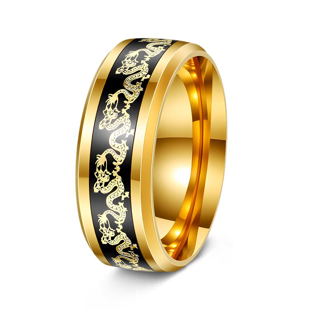 Jewelry Inlaid with Dragon and Phoenix Pattern Purple Nine Purple Fire Ring Couple Ring Bracelet