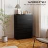 Chest Of Drawers 5 Drawer Dresser Modern Storage Cabinet With 5 Drawers For Bedroom Living Room Black