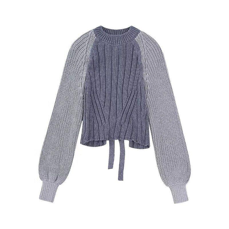 Fashion Style Autumn New Arrival Women's Clothing Stylish Open Back Design Round Neck Knitting Tops 5802118 400