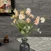 2 Pcs Simulated Flowers Bunch Artificial Daisies with Flexible Stem Weatherproof Fake Flowers for Vase Garden Home Decor Spring Summer Decoration