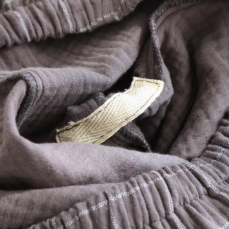 Pánské klasické kostkované pyžamo: Čistá bavlna, Dlouhý rukáv, Lehký krep, Klopa, Volný střih, na jaro a podzim