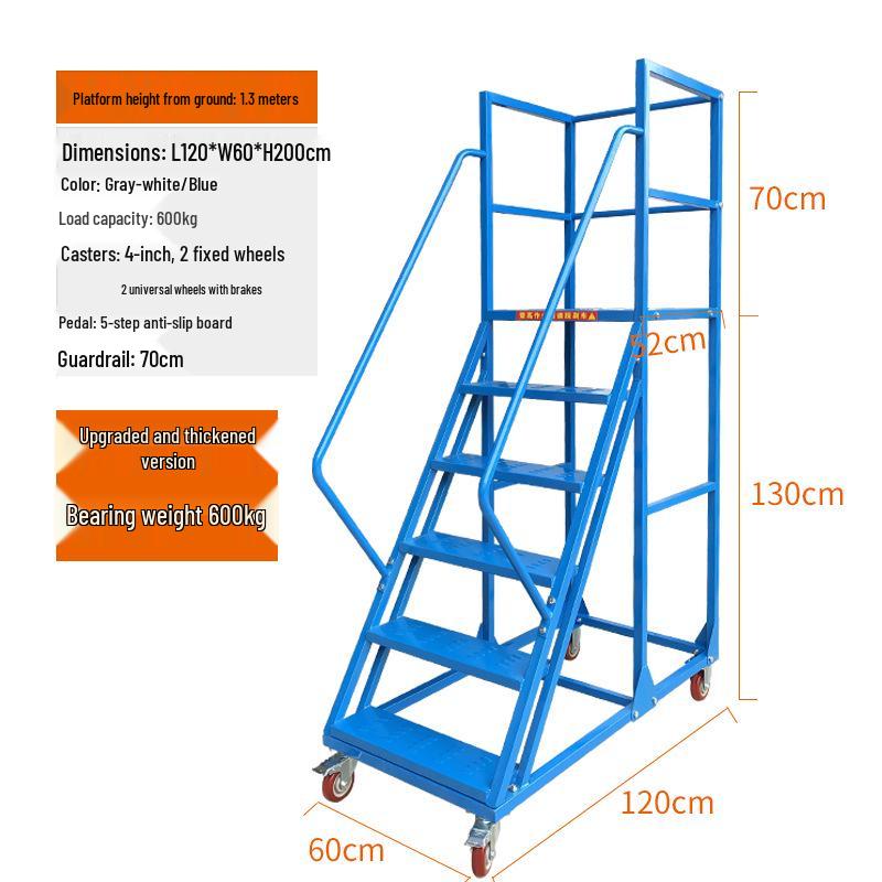 Anti-Slip Movable Climbing Ladder for Warehouse and Supermarket Storage